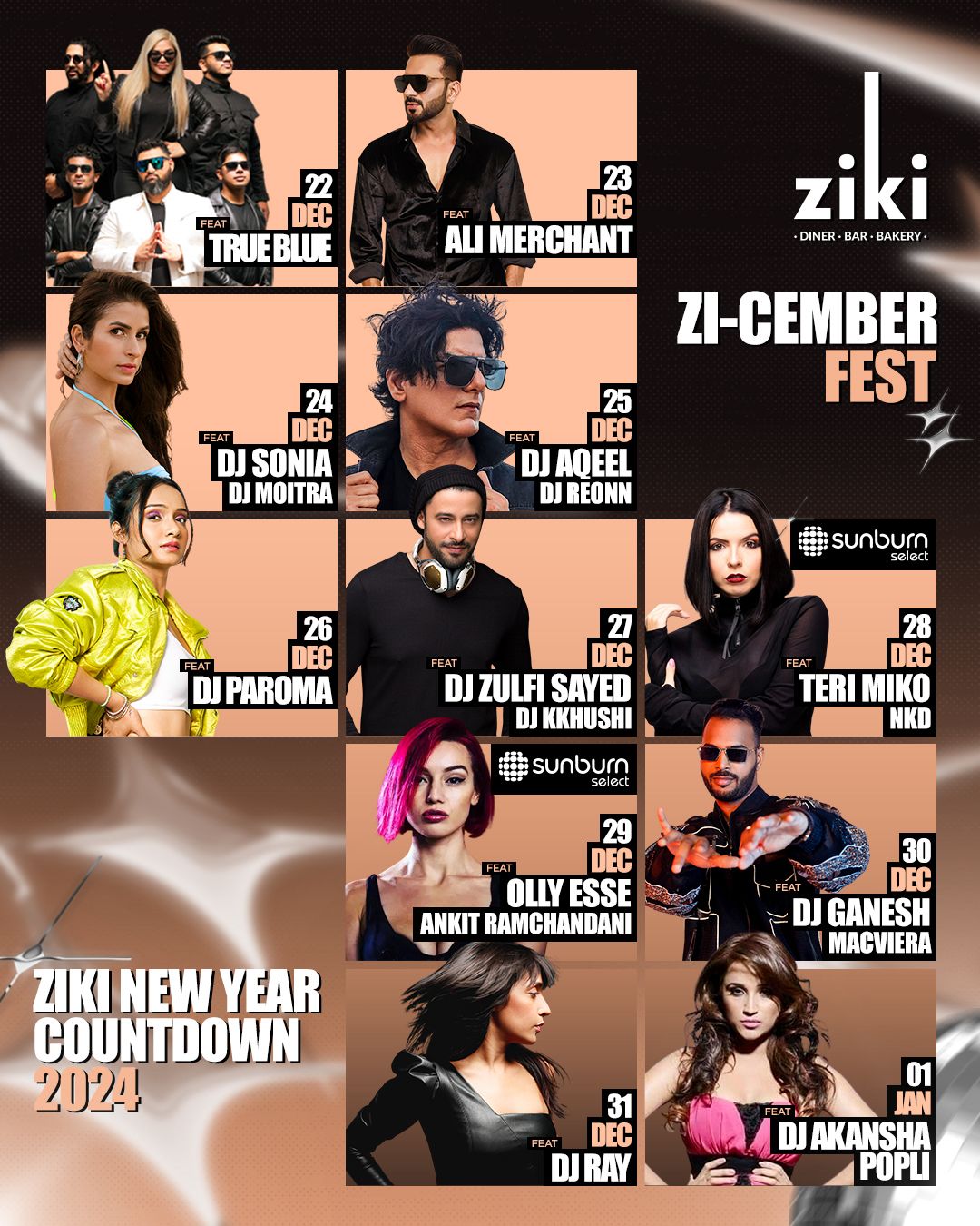 ziki events goa new year